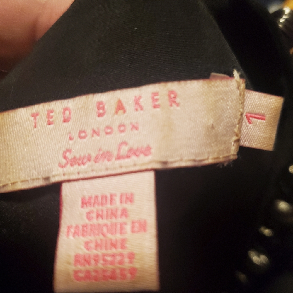 TED BAKER LONDON Black Beaded Davini Party Dress - Size 1 (US Size 4) - Picture 8 of 8